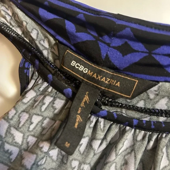 BCBGMaxAzria Black and Blue Halter Dress - Picture 4 of 4